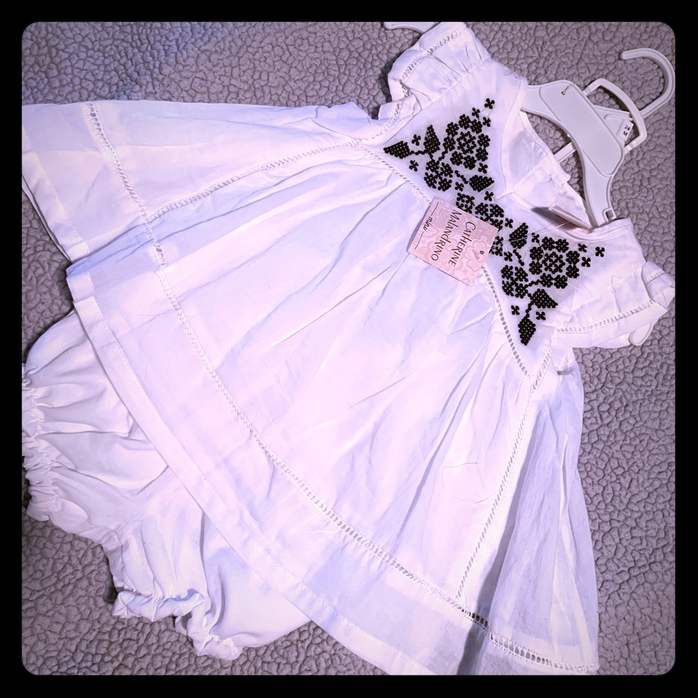 Girls white Catherine Malandrino dress & shorts